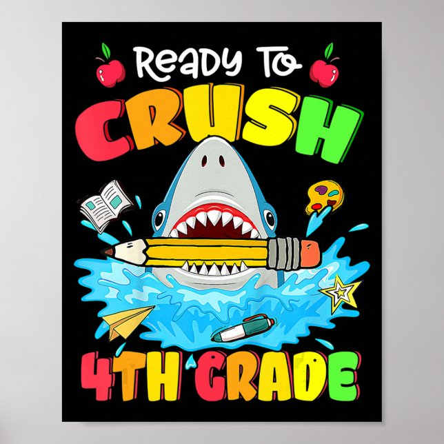 Affiche Prêt À Écraser Le Requin De 4E Année De Retour À L (Devant)
