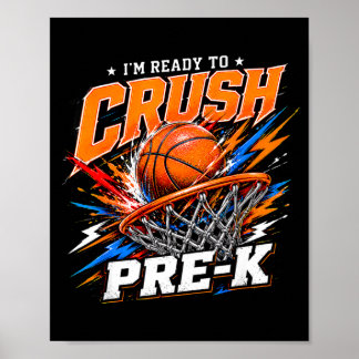 Affiche Prêt à écraser le slam dunk de basket-ball pré-mat