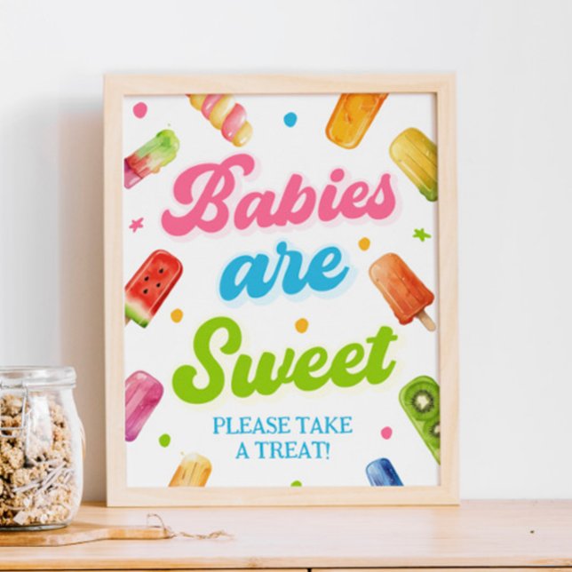 Affiche Prêt à pop Baby shower Bébés sont Sweet Favor (Créateur téléchargé)