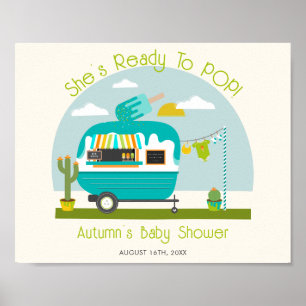 Affiche Prêt À Pop Ice Pop Truck Baby shower Garçon