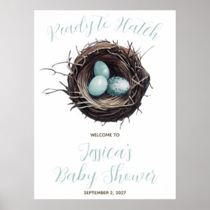 Affiche Prêt à porter, nid d'oiseaux, accueil Baby shower