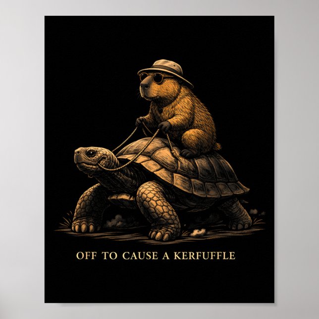 Affiche Prêt à provoquer une pagaille capybara drôle hilar (Devant)