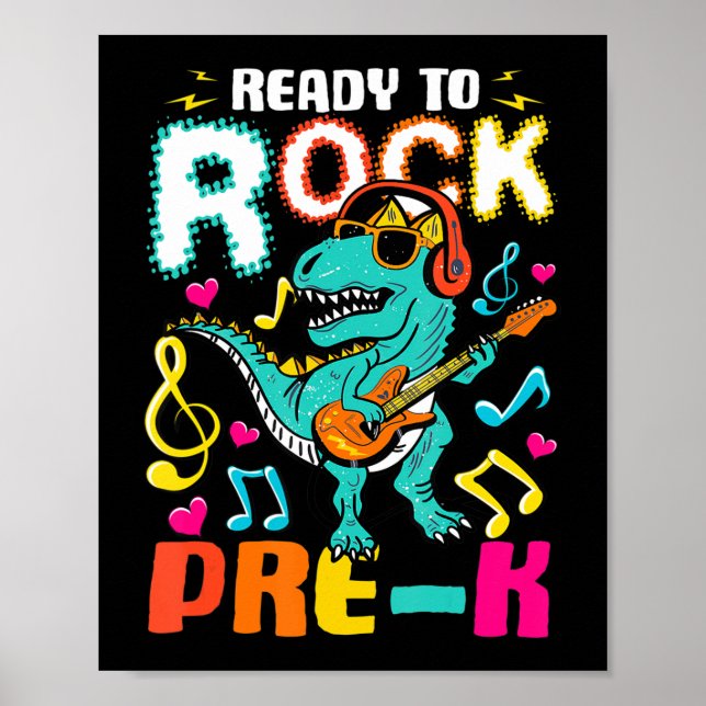 Affiche Prêt À Renvoyer Le Dinosaure Pré-K À L'École Garço (Devant)