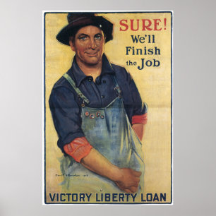 Affiche Prêt de liberté de victoire de WWI Sure nous
