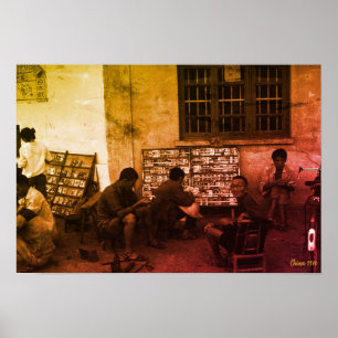 Affiche Prêt de livres vintage Changsha Chine