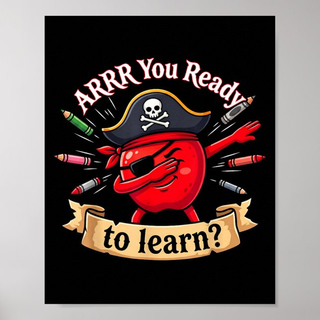 Affiche Prêt pirate drôle retour à l'école enseignant (Devant)