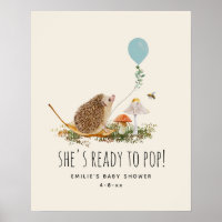 Prêt pour la pop champignons Hérisson Baby shower 