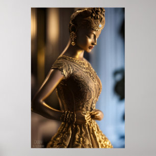 Affiche Prêt - Statue en bronze - AI Imaginaire Portrait d