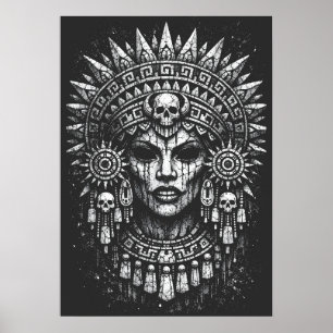 Affiche Prêtresse Couronnée d'un Crâne — par BurnsInHell