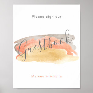 Affiche Pretty Aquarelle Minimaliste Mariage