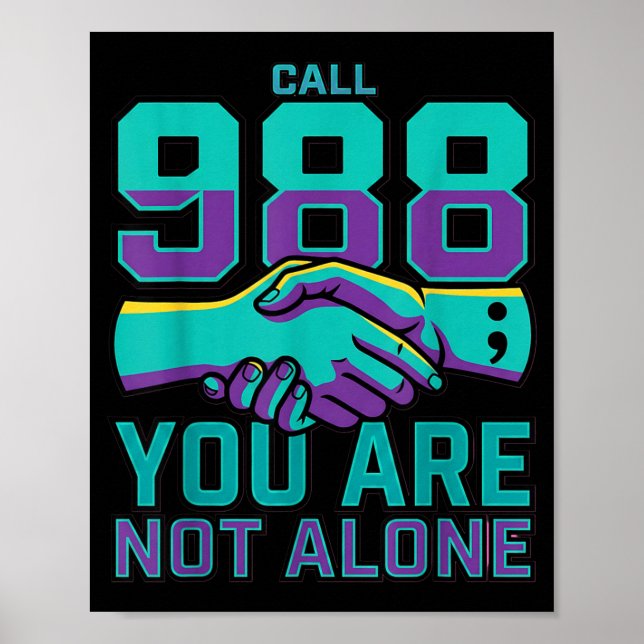 Affiche Prévention 988 - Appelez 988 Vous n'êtes pas seul (Devant)