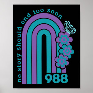 Affiche Prévention 988 Aucune Histoire Ne Devrait Se Termi