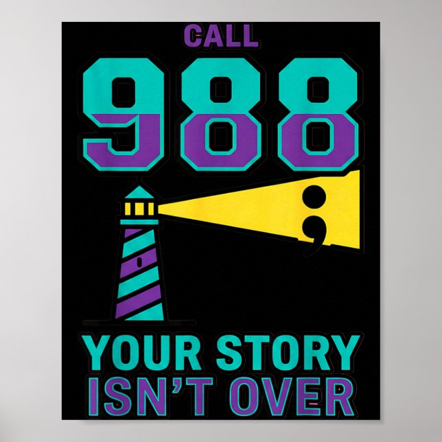Affiche Prévention du suicide 988 - Appelez le 988 Votre h (Devant)