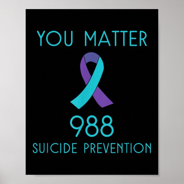Affiche Prévention du suicide 988 Chemise téléphonique (Devant)