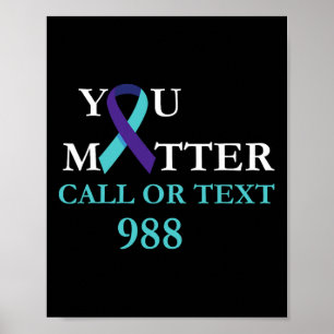 Affiche Prévention du suicide 988 Chemise téléphonique - Y
