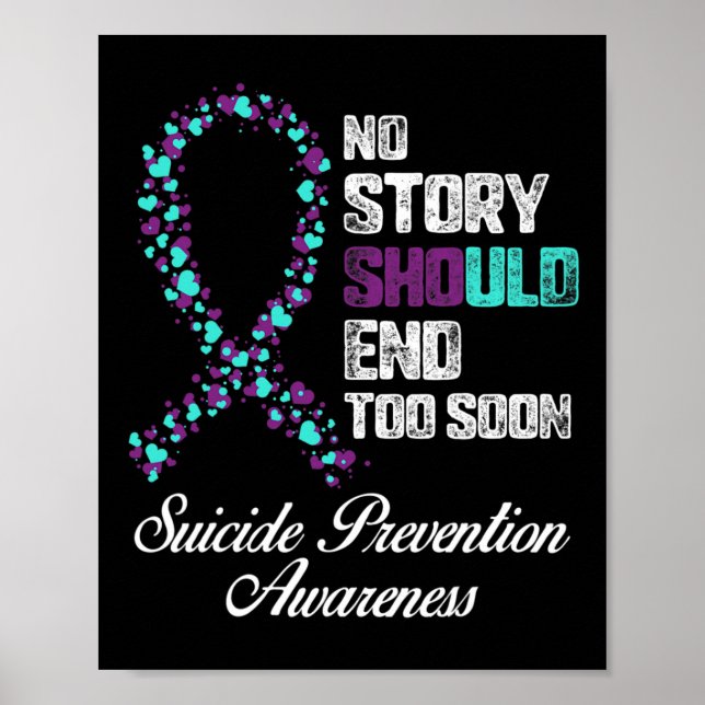 Affiche Prévention Du Suicide Aucune Histoire Ne Devrait M (Devant)