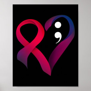 Affiche Prévention du suicide Coeur Semicolon Santé mental