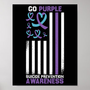 Affiche Prévention du suicide drapeau américain Sensibilis