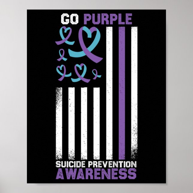 Affiche Prévention du suicide drapeau américain Sensibilis (Devant)