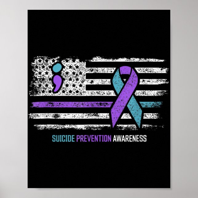 Affiche Prévention du suicide drapeau américain Sensibilis (Devant)