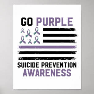 Affiche Prévention du suicide drapeau américain Sensibilis