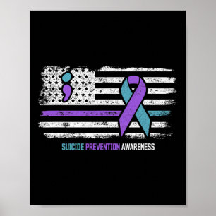Affiche Prévention du suicide drapeau américain Sensibilis