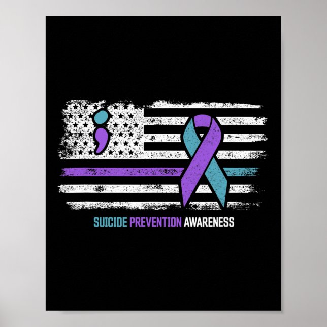 Affiche Prévention du suicide drapeau américain Sensibilis (Devant)