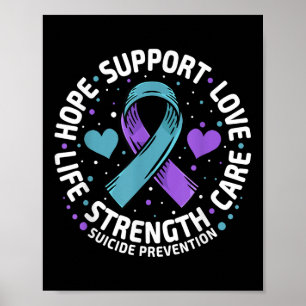 Affiche Prévention du suicide Espoir soutenir l'amour Vie