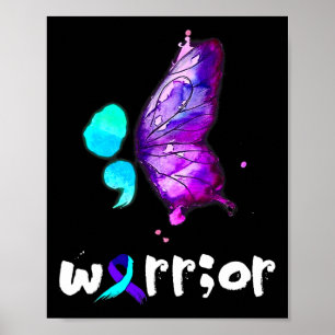 Affiche Prévention du suicide par l'aquarelle de papillon