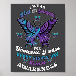 Affiche Prévention du suicide Portez le turquoise violet Q