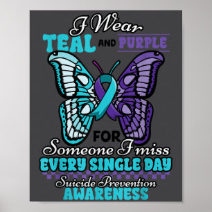 Affiche Prévention du suicide Portez le turquoise violet Q