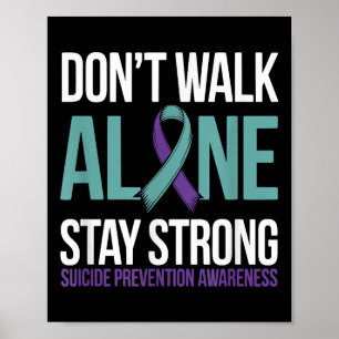 Affiche Prévention du suicide Ruban sarcelle violet Suprt 