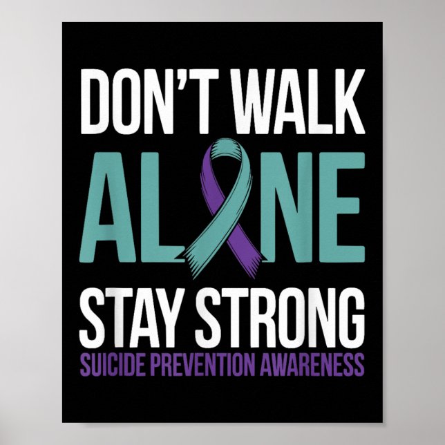 Affiche Prévention du suicide Ruban sarcelle violet Suprt  (Devant)