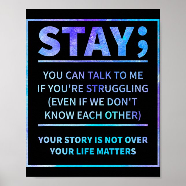 Affiche Prévention du suicide Semicolon Santé mentale (Devant)