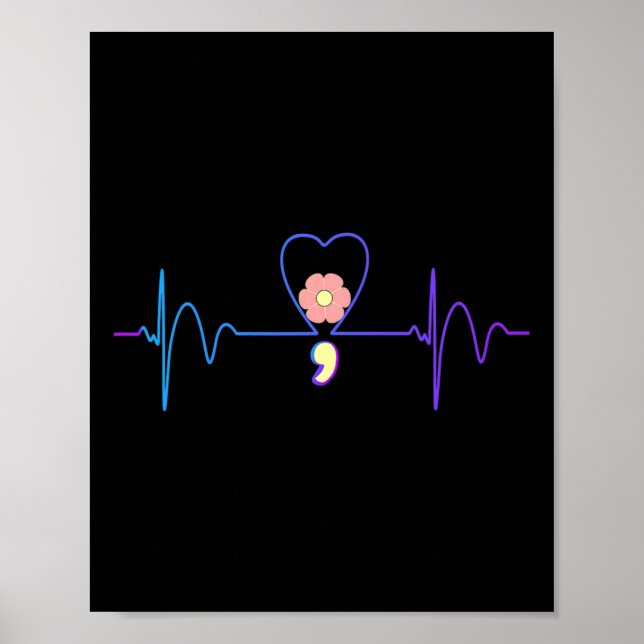 Affiche Prévention du suicide Sensibilisation Coeur cardia (Devant)