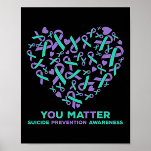 Affiche Prévention du suicide Sensibilisation Coeur Ruban