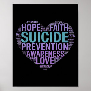 Affiche Prévention du suicide Sensibilisation Lutte Espoir