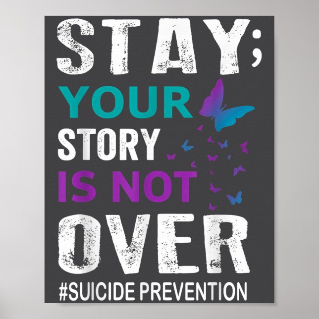 Affiche Prévention du suicide Sensibilisation Restez L'his (Devant)