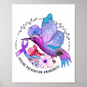 Affiche Prévention du suicide Sensibilisation Ruban Papier