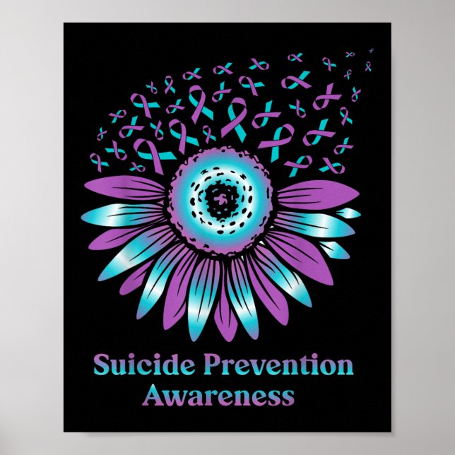 Affiche Prévention du Suicide Sensibilisation Turquoise &  (Devant)