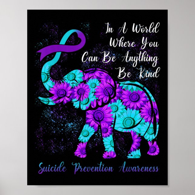 Affiche Prévention du suicide Sensibilisation Turquoise Fl (Devant)