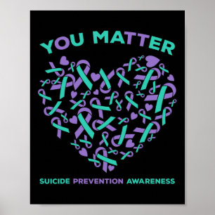 Affiche Prévention du suicide Sensibilisation Turquoise Vi