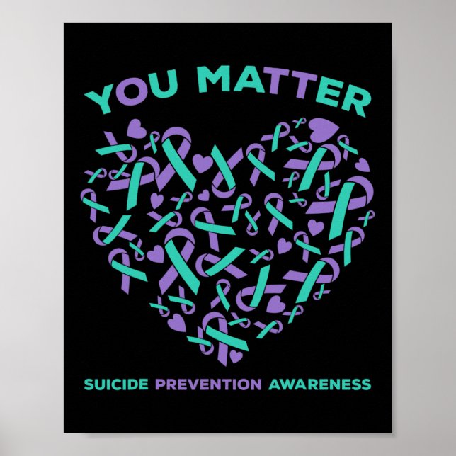 Affiche Prévention du suicide Sensibilisation Turquoise Vi (Devant)