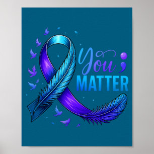 Affiche Prévention du suicide Sensibilisation Vous Turquoi
