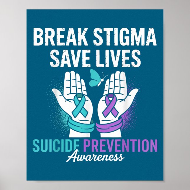 Affiche Prévention du suicide Soutien Briser la stigmatisa (Devant)