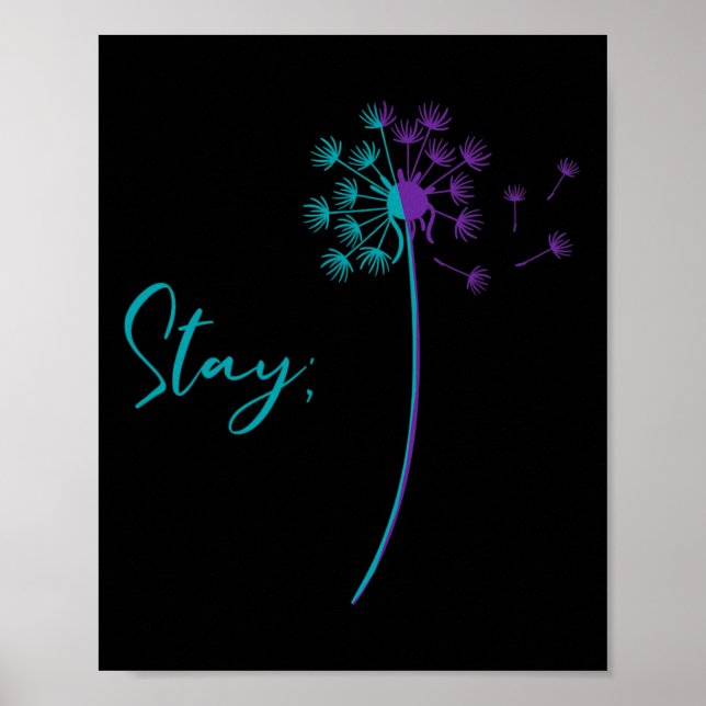 Affiche Prévention Suicide Dandelion Turquoise Et Violet S (Devant)