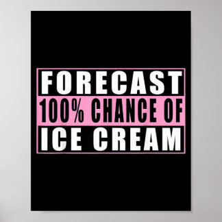 Affiche Prévision 100 Chance De Crème Glacée Citation Drôl