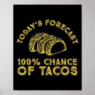 Affiche Prévision d'aujourd'hui 100% chance de Tacos