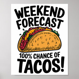 Affiche Prévision De Fin De Semaine 100% Chance De Tacos F