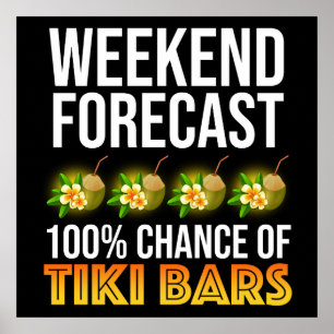 Affiche Prévisions de week-end - 100% de chances de bars T